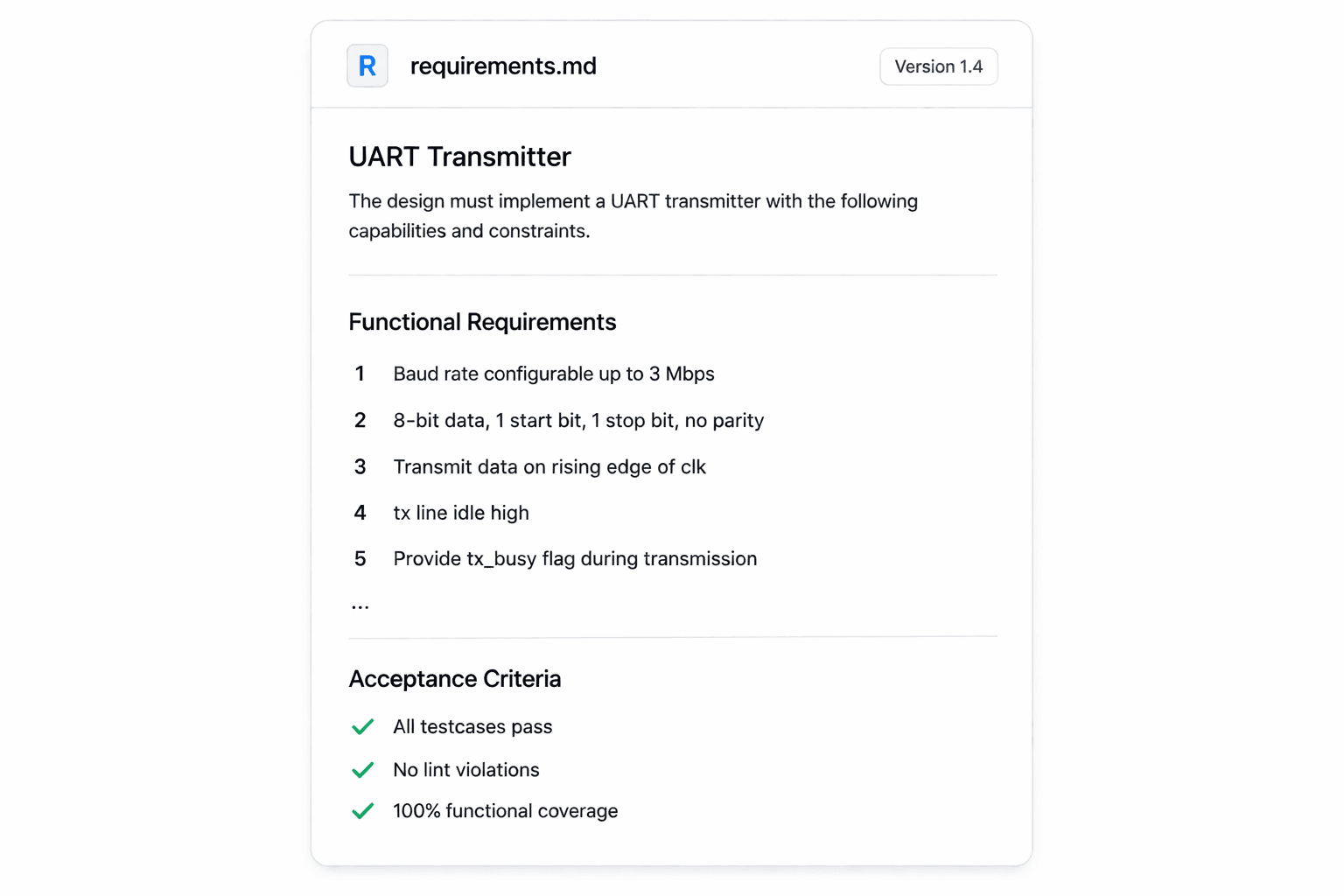 Requirements intake panel
